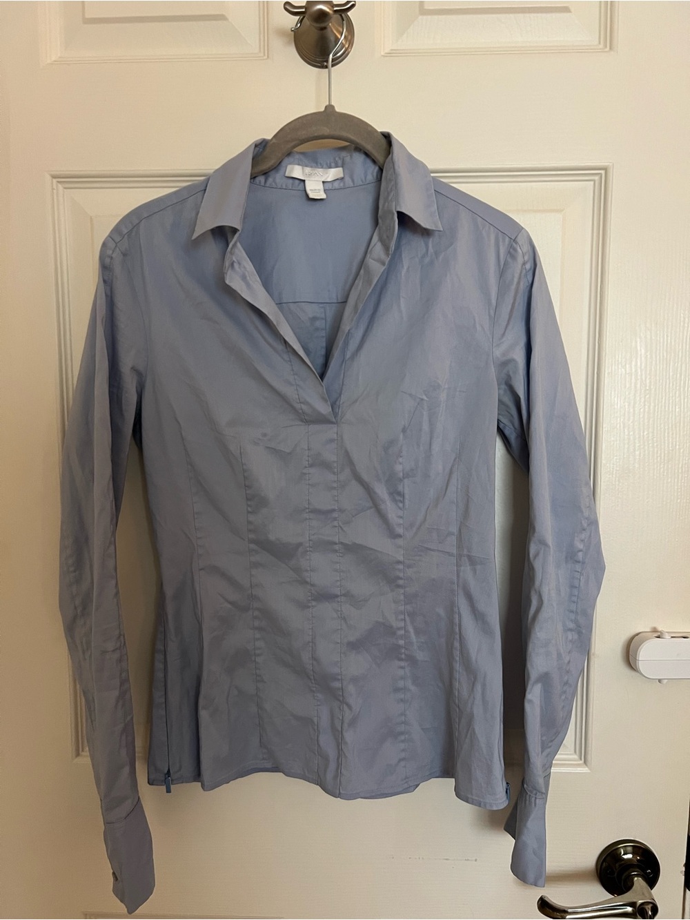 Hugo Boss Light Blue Collarless Dress Shirt